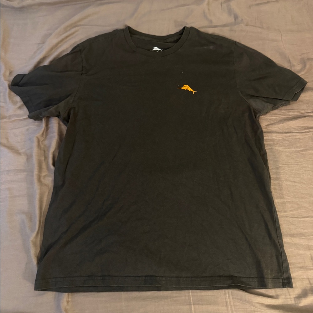 Tommy Bahama Black Tee with Orange Logo